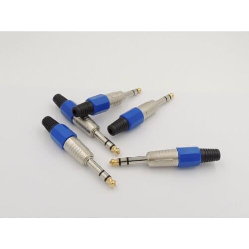 Gold Plated Tip 6.35mm 1/4" Male TRS Stereo Jack Plug Audio Sound Connector