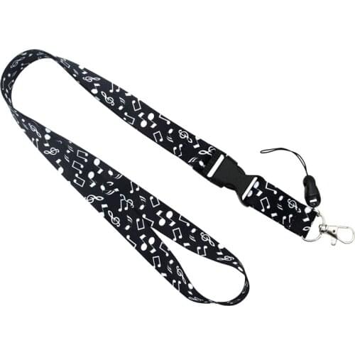 Kawaii Music Note Print Lanyard For keys Phone Neck Straps Hang Rope Student Card Working Card Lanyards ID Card Mobile Straps