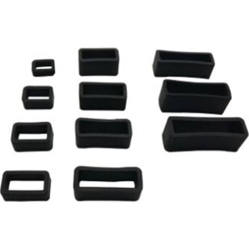 4pc/set PVC Watch Strap Retaining Hoop Loop Black Retainer Buckle Holder Wrist Watch Accessories 10/12/14/16/18/20/22/24/26/28mm