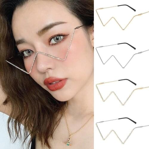 Retro Women Cat Eye Sunglasses Vintage Triangle Designer Glasses Frame
