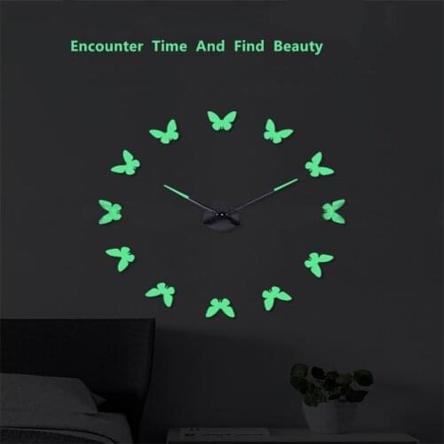 2020 Modern Simple Oversized Creative DIY Luminous Hanging Clock Acrylic Wall Clock 3D Punch-Free Living Room Decorative Clock