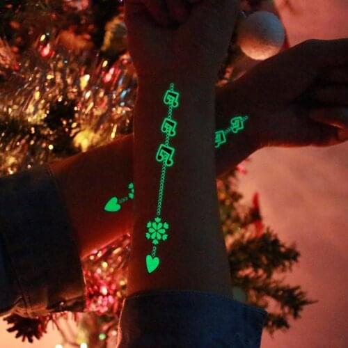 1pcs Halloween Christmas Luminous Temporary Tattoo Stickers Santa Claus Glowing In Dark for Carnival Party Decorations