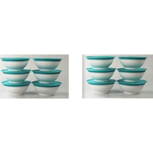 Tupperware Allegra Sweet Bowls (12x275 ml) Dark Turquoise White Sweet Bowl, clear Sweet Bowls 12'li Set (12x275 ML) Blue