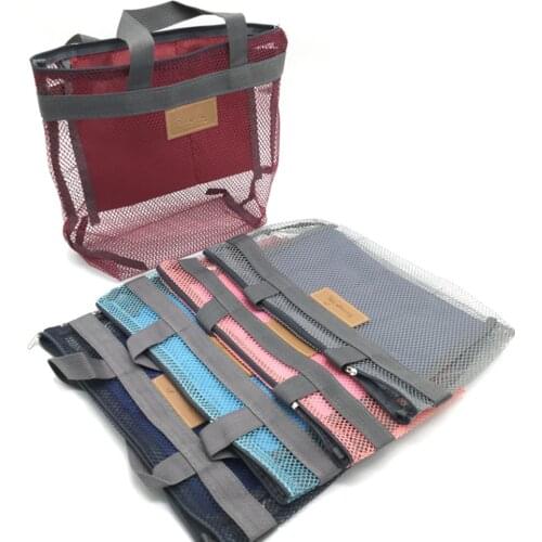 Outdoor Beach Bag Portable Big Capacity Mesh Storage Bag Swimming Travel Beach Bag For Women Makeup Bags Sports Fitness Bags