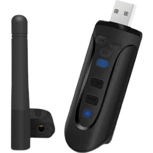 USB Desktop Bluetooth-compatible Adapter 5.0 Free Drive AUX Computer Video Transmitter APTX Audio Wireless One with Two PS5