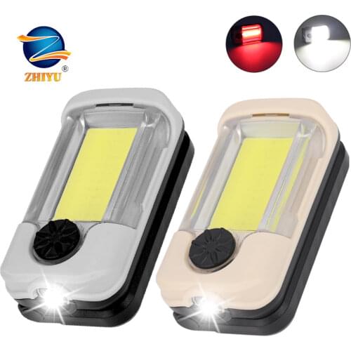 USB Rechargeable XPG+COB LED Flashlight Portable Power Magnet Hook Work Lantern Red Light Torch + Built-in Battery Fast Delivery