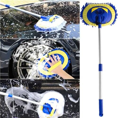 3-in-1 Retractable Car Wash Mop 180 Rotation Detachable Mop
