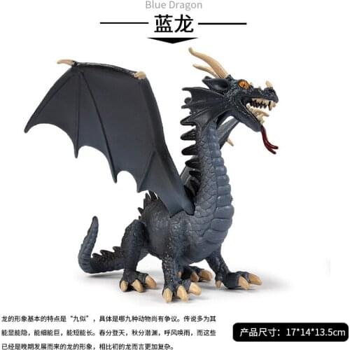 Western Blue Dragon monster Static animal model evil Fire-breathing Dragons figma Anime Figure Magic Dragon