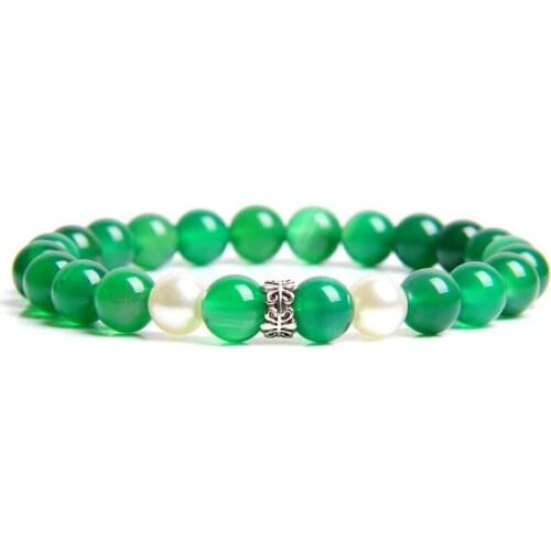 Women Natural green agates beads pearl bracelet for women ladies femme agates bracelet gifts handmade dropshipping wholesale diy