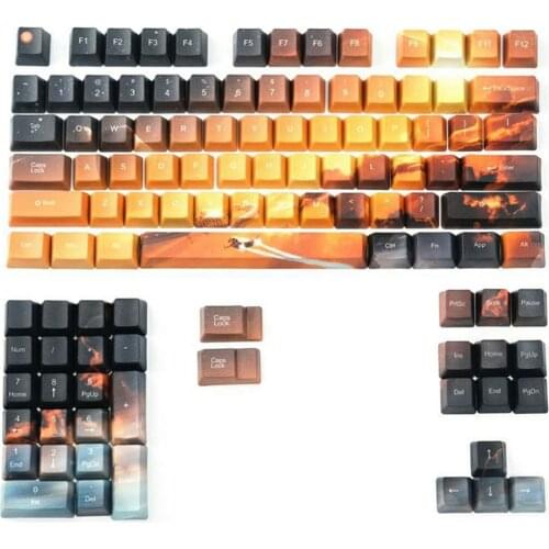 110Pcs Starry Sky PBT Dye-sub Keycaps with Puller for 61/64/87/96/104 Keys GH60 RK61 Matrix Joke Mechanical Gaming Keyboard