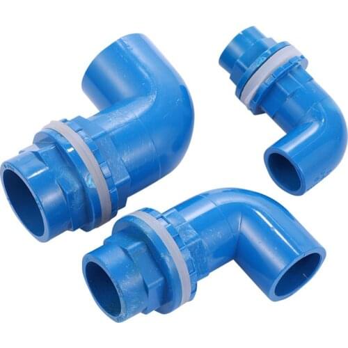 20/25/32mm Connection Port Elbow PVC Connector Blue 90°Camber PVC Pipe Couplings Greenhouse Farm Watering Fittings Tank Joint
