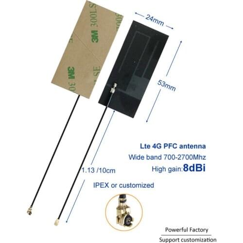 Factory Direct 700-2700mhz 3M adhesive GSM 3G 4G LTE 8dbi FPC flexible ufl internal antenna 10PCS / batch