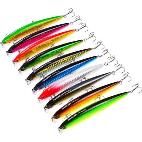 5PCS Sea Fishing Minnow Frashwater Fish Bass lure hook baits 12.5cm/13.5g