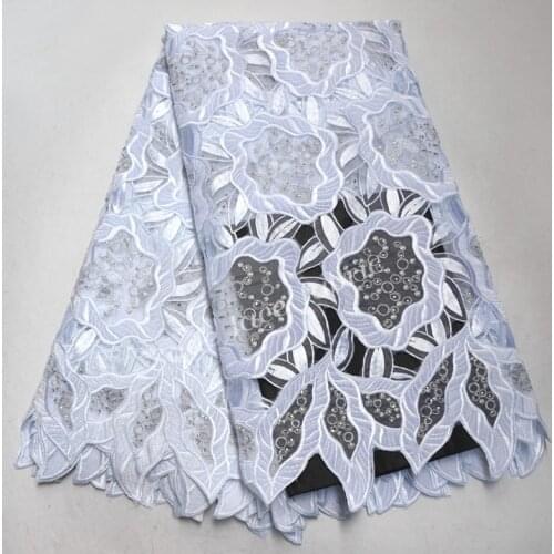Free Shipping white High quality latest african French Velvet Lace Fabric With Stones -202021W