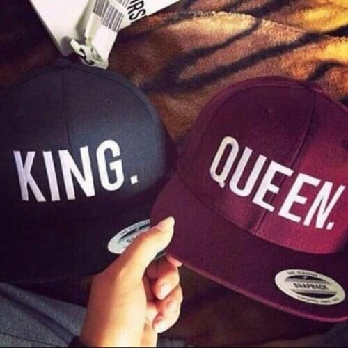 KING QUEEN Snapback Embroidery Men Women Couple Baseball Cap Gifts Lovers Cap Hip Hop Sport Hats Super Fashion Hot Sale new 2016