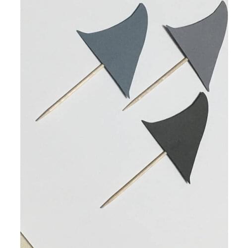 Glitter Shark uinder the sea birthday cupcake toppers nautical wedding beach bridal shower party decoration food picks