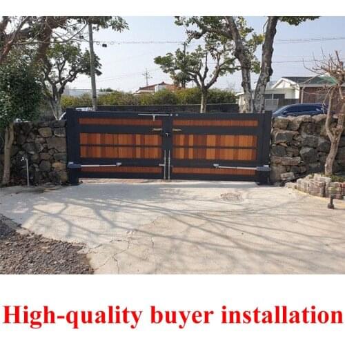 DC24V 400kg per leaf 2 remote controls electric automatic swing gate opener operator linear actuators