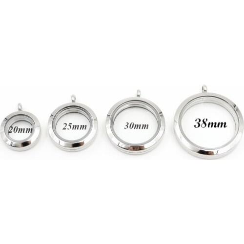 Dropshipping! Round Silver Plain Twist Screw 316L Stainless Steel Floating Locket Pendant Necklace Valentines Day Gift