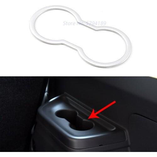 For Mitsubishi Outlander 2014-2018 Chrome Rear Water Cup Holder Cover Trims Car Styling Accessories