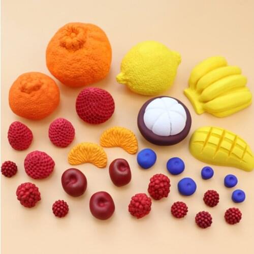 Simulation of fruit silicone mold lemon banana mangosteen strawberry blueberry diy aromatherapy candle handmade soap mold