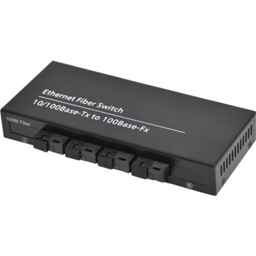 4Port 10/100M Ethernet Switch 4 Fiber Port 25KM 2 Port UTP RJ45 Fiber Optical Fast Erhetnet switch fiber media converter