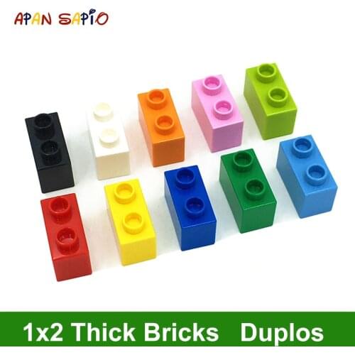 Big Size DIY Building Blocks Thick Figures Bricks 1x2Dot 24PCS Educational Creative Toys for Children Compatible With Brands