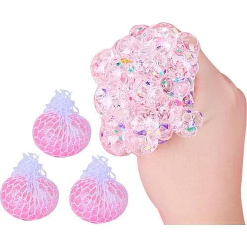 Colourful Mesh Ball Stress Glowing Grape Toy Anxiety Relief Stress Ball 15mL