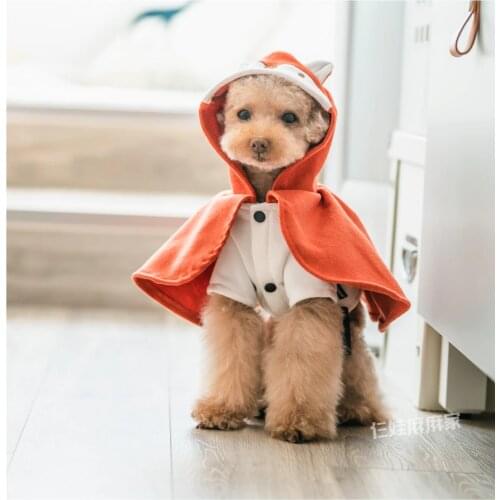 Cute Animal Cloak Hoodie For Small Dogs With Leash Hole Pet Outside Travel Coat Costumes For Cat Small French Bulldog Terrier