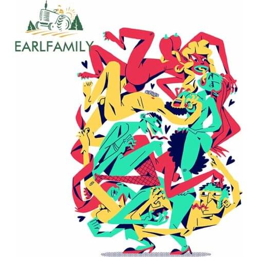 EARLFAMILY 13cm x 9.8cm for Abstract Figure Picture Camper Truck Decal DIY Occlusion Scratch Fashion Car Stickers for VAN RV