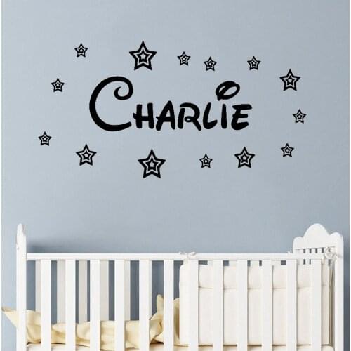 Kids Room Wall Stickers Babys Bedroom Decoration Stars Vinyl Decals Personalized Decor Custom Names Art Mural Removable