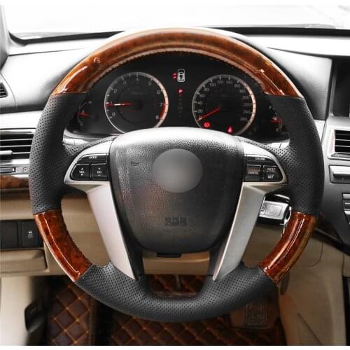 DIY Anti-Slip Wear-Resistant Steering Wheel Cover For Honda Accord 8th 2007-2013 Pilot 2015-2019 Odyssey Car Interior Decoration
