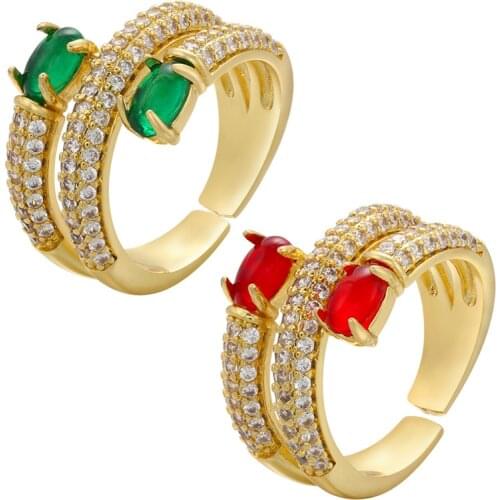 New Ladies Cubic Zircom Multilayer Ring Opening Adjustable Snake-shaped European and American Style Jewelry How Many Options