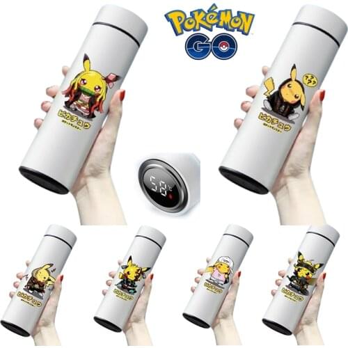 New Pokemon Pikachu Smart Stainless Steel Thermos Temperature Display Smart Water Bottle Airless Bottle Thermos Coffee Cup Gift