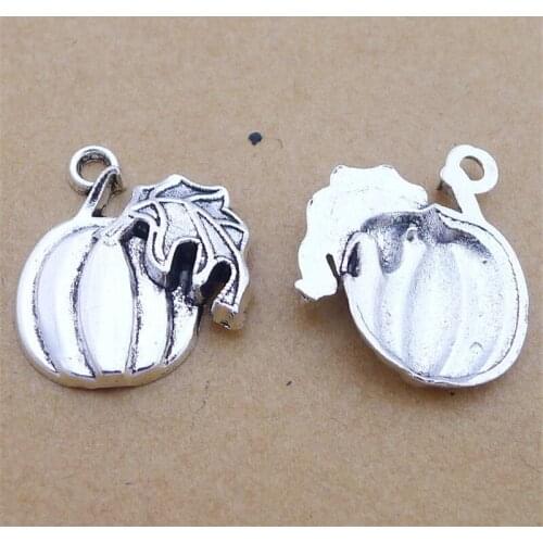 BULK 30 Zinc Alloy Pumpkin Charms Antique Silver Plated Halloweens Day Pendant Charms DIY Jewelry Making 18*20mm 1.9g