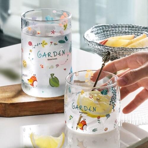 Companion Original Garden Forest Ins Glass Home Heat-resistant High Boron Silicon Glass Girl Lovely Fresh Cup Glass Cup