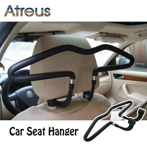 Atreus 1Pcs Car headrest stainless steel hanger for Abarth Fiat BMW E60 E36 E34 E90 F30 F10 F20 Mercedes Benz W203 W204