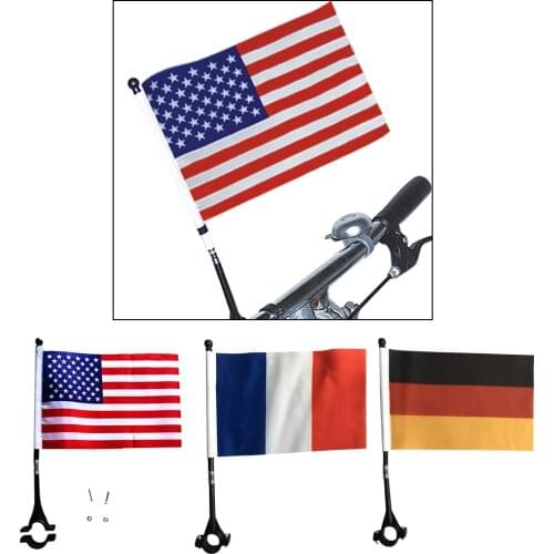 Durable Bike Safety Flag Kids Bicycle Handlebar Square with Mount Clamp for Child Scooter Motorcycle Tricycles Decoration