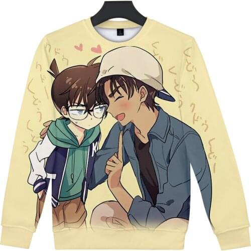 Hip Hop 3D Capless Sweatshirt 2020 Detective Conan Sweatshirt Men/women Anime Hoodies Case Closed Sweatshirt Polluver Boys/girls