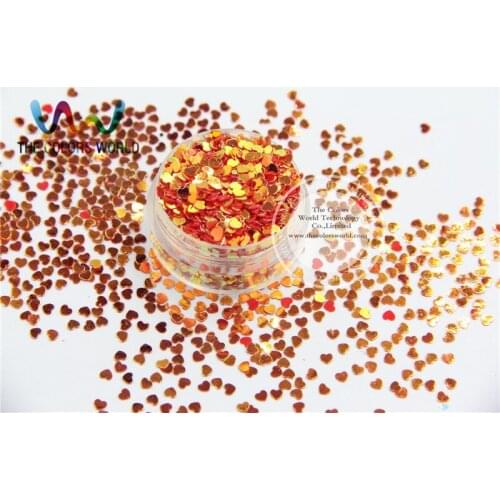 SSX3-4 Sequins Heart shape Magical Bullion Color Love accessory for nail Art or DIY deco