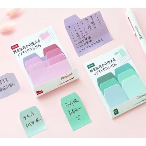 Gradient Color Sticky Note Multi Colors Message Sticker Bookmark Marker Planner Book Page Decorative Sticker Memo Pad 60 Sheets
