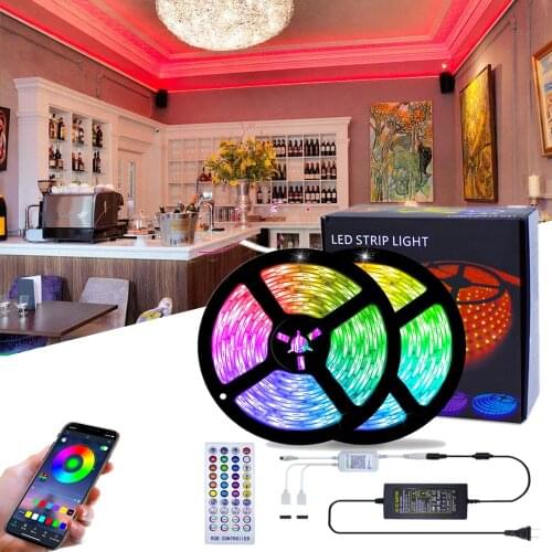 SMD 5050 DC12V Bluetooth APP LED Strip Light RGB 5M 10M RGB LED Stripe Ribbon Diode Backlight For Home Room kitchen Party