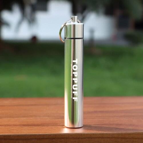 TOPPUFF Stash Jar Storage Container 10ML Aluminum Smell Proof Silver Metal Airtight Sealed Herb Travel Tubes Tobacco Jars