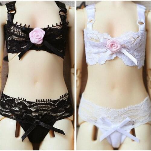 [wamami] 38# Black Lace Underwear/Bra/Briefs/Set For 1/4 MSD 1/3 SD DZ AOD BJD Dollfie