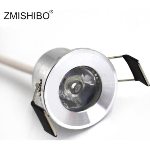 ZMISHIBO 110V-220V 27mm 1 inch 3W LED Spot Downlights 4000K Silvery Mini Ceiling Recessed Under Cabinet Display Lighting Fixture