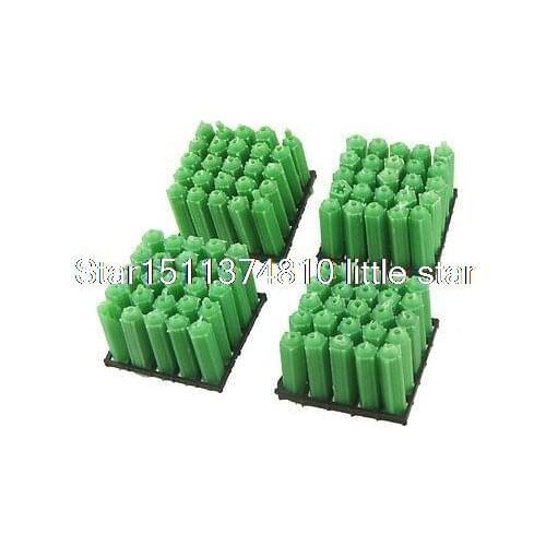100pcs 7mm x 27mm Green Plastic Fixing Wall Plugs for 2-4mm Screws
