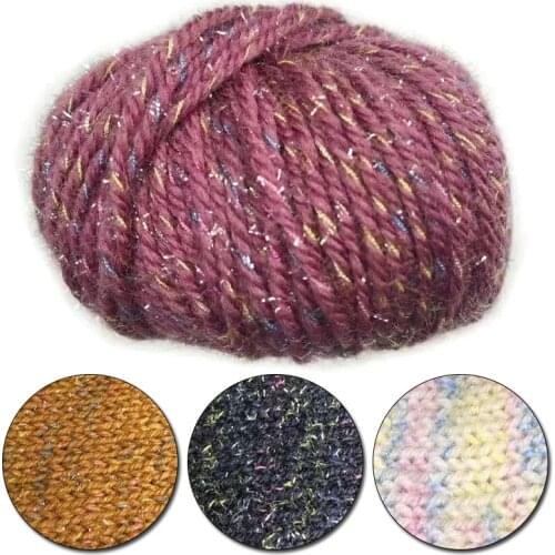 50g Gold Silver Silk Cotton Merino Yarn Worsted Natural Wool Yarn for Knitting Sweater Blanket Crochet Yarn Melange knit thread