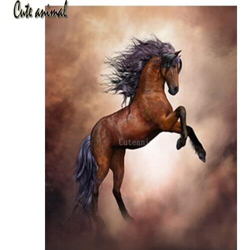 5D DIY Diamond Painting Running horse animal Diamond Embroidery Full drill round Square Cross Stitch kit Mosaic Home Decoration