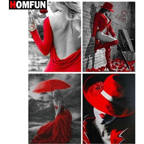 HOMFUN Full Square/Round Drill 5D DIY Diamond Painting "Beauty character" Embroidery Cross Stitch 5D Home Decor Gift