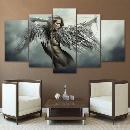 Angel wings body sensual for wall Art Canvas HD Print Picture Painting Home Decor Anime Fantasy Wing Sexy Girl nude poster Frame