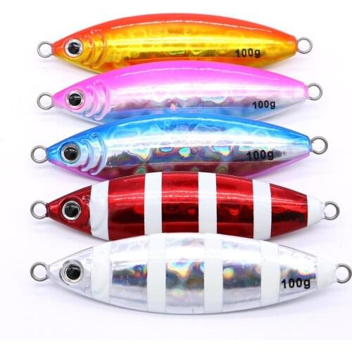 CASTFUN Slow Pitch Jig 60g 80g 100g 1pc Luminous Metal Jig Saltwater Jigging Lure Slow Jig Hard Lead Lure